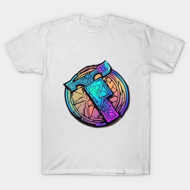 Neon Spartan Helmet Design No. 581 T-Shirt by cornelliusy